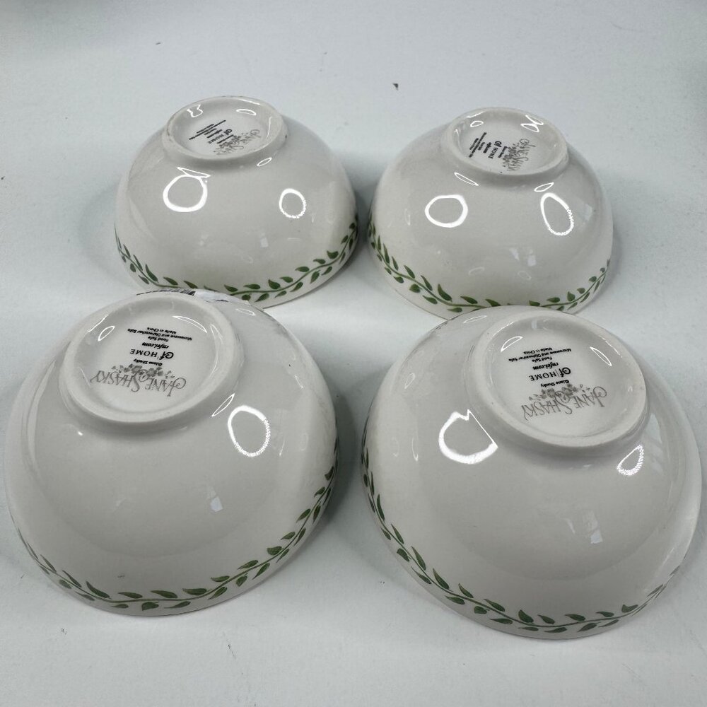 Jane Shasky Small 3 in Ceramic Bowls 4-Pc Set Vegetable Print Microwave Safe - Picture 13 of 16